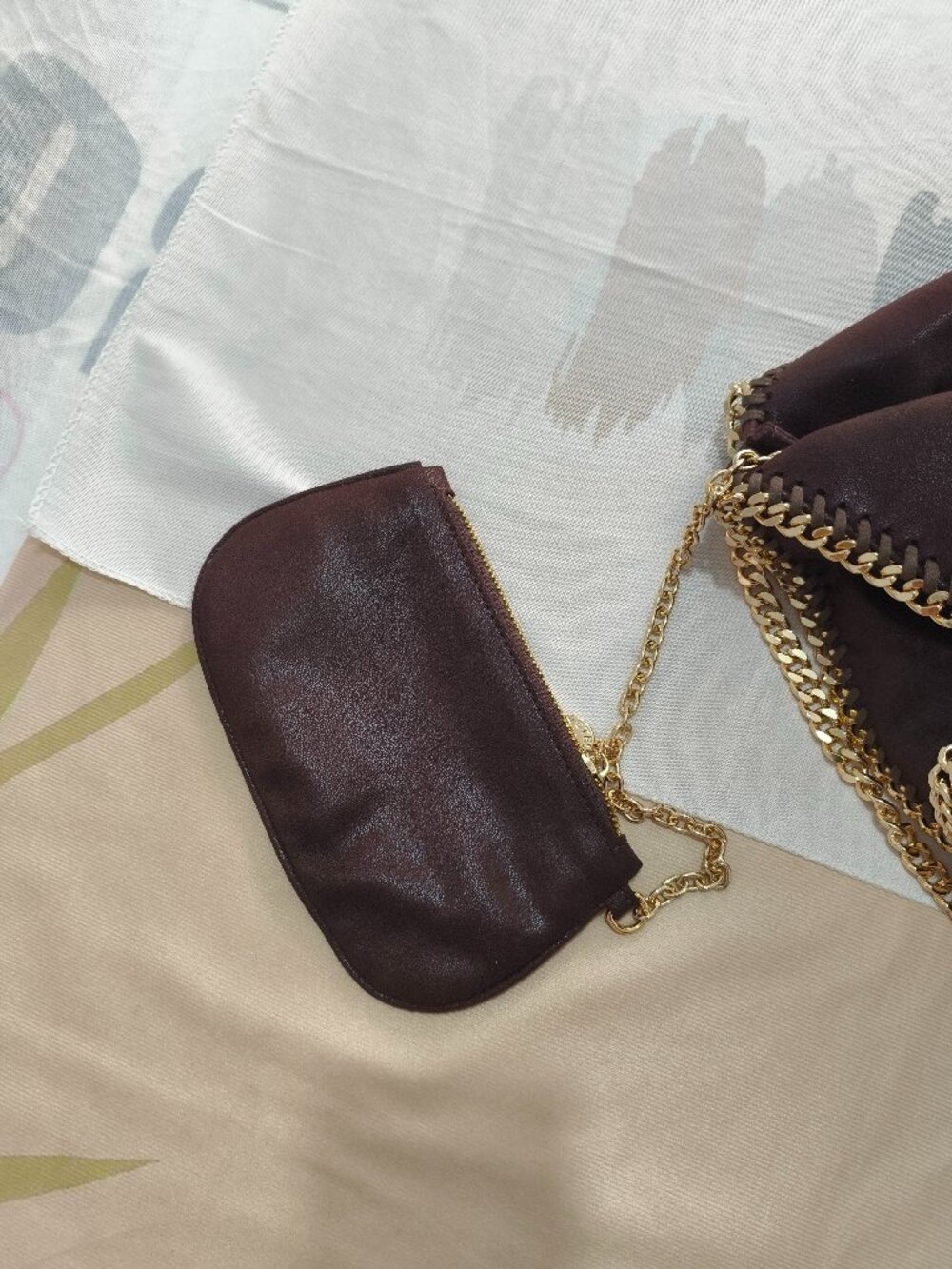 Stella Mccartney Brown Tote Bag Comes With A Small Wallet - Picture 10 of 13